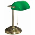 Victory Light Usa Lamp, Desk, Bankers, 10W, Metal, Green/Brass VLU9B101AB